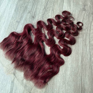 วิกผมหยักศกแบบหรูหราสำหรับผู้หญิงผมสีเบอร์กันดี - Product Image 5