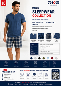 <b>Men's</b> Casual Style Woven Cotton Pant <b>Pajamas</b> Long Sleeve <b>Top</b> Breathable Yarn Dyed Fabric Pockets 100% Cotton Solid Pattern - Product Image 3