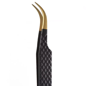 Pince à épiler pour extensions de cils à pointe en fibre avec logo personnalisé, poignée diamantée, pour volume de cils - Product Image 6