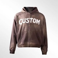 Hoodie personnalisé haut de gamme avec strass, fermeture éclair, look tendance, style streetwear décontracté, coupe oversize, service OEM, pour unisexe