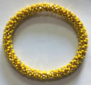 Yellow Shade Glass <b>Beads</b> Beaded <b>Bracelets</b> for Children's-Romantic Buddhist Gift - Product Image 3