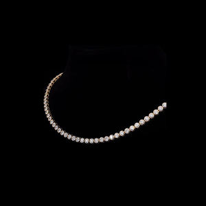 AMBER JEWELS Pulsera de tenis de moissanita con corte brillante redondo y engaste de garra, estilo clásico unisex, plata 925 chapada en oro rosa, para fiesta - Product Image 1
