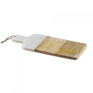 Planche à découper élégante en marbre et en bois, surface de découpe de qualité supérieure pour la cuisine, idéale pour couper les légumes, les fruits, la viande et le fromage - Product Image 6