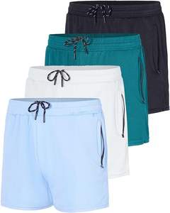 กางเกงขาสั้นชายหาดสำหรับออกกำลังกายฤดูร้อนคุณภาพสูงแบบสั่งทำพิเศษสำหรับผู้ชาย เอวกลาง ผ้าทอ มีเชือกผูก ลายพิมพ์ - Product Image 6