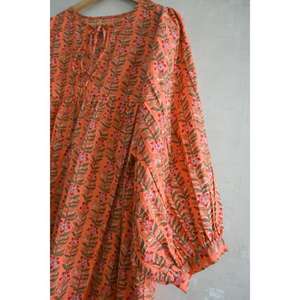 Vestido Boho de Algodón para Mujer, Estampado a Mano, Lavable, Ligero, Transpirable, para Verano, Estilo Casual y Ecológico - Product Image 3