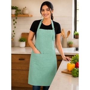 Tablier en coton solide avec sangle réglable, tablier de cuisine, de pâtisserie et de jardinage pour hommes et femmes - Product Image 1