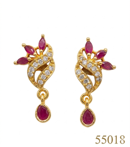 MOLL JEWELLERS ต่างหูมุกน้ำจืดสีโรสโกลด์สุดหรู คริสตัลไรน์สโตน น้ำหนักเบา สวมใส่สบาย เครื่องประดับแฟชั่นอินเทรนด์ - Product Image 1