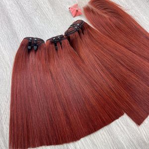 Super doble dibujado de hueso vietnamita pelo liso al por mayor 100% extensiones de cabello virgen vietnamita con cierre - Product Image 1
