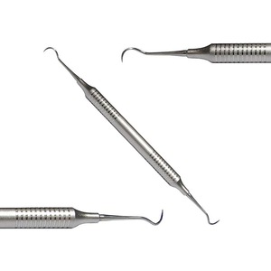 เครื่องมือขูดหินปูนแบบด้ามจับคู่ รุ่น Bone Bridge Instruments ขายดี ดีไซน์ใหม่ ใช้งานด้วยมือ สำหรับขูดหินปูนด้านหลัง NVI 3 ทำจากสแตนเลสสตีล - Product Image 1