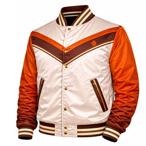 Chaqueta Varsity de Satén Hecha en Fábrica Directa, para Actividades al Aire Libre e Interiores, Chaqueta Varsity de Invierno de Satén - Product Image 3
