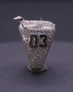 Silver Moissanite <b>Initial</b> <b>Ring</b> Iced Out Luxury Hip Hop Jewellery For Men Fashion Streetwear Gift And Bold Statement Style - Product Image 2