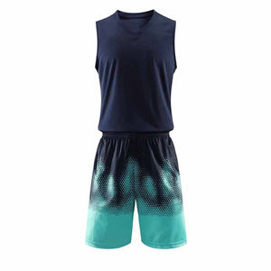 Ensembles d'uniformes de basketball sans manches à séchage rapide, respirants, de haute qualité, avec motifs imprimés, pour grandes tailles, vente en gros - Product Image 1