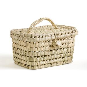 Venta al por mayor caliente modelo rectángulo agua Jacinto cesta con tapa lavandería cocina hecho a mano artesanía tejida a mano - Product Image 1
