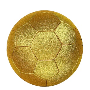 Ballon de football Perfect Bounce Gold Glitter Colour, en cuir PU PVC, officiel, imperméable, pour entraînement, tailles personnalisées. - Product Image 2