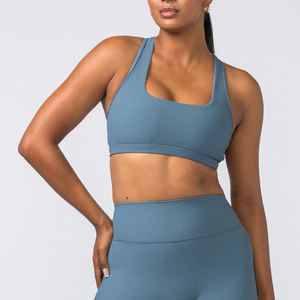 Sujetador Deportivo de Nylon Acanalado para Mujer, Ligero, Básico, para Gimnasio, Yoga y Entrenamiento, Venta al Por Mayor - Product Image 1