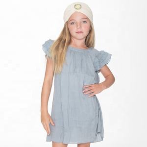 Con Encanto Bohemia desgaste de los niños de Estilo Vintage volante vestido hecho a mano en 100%, tela suave algodón puro de verano perfecto desgaste lindo vestido - Product Image 1