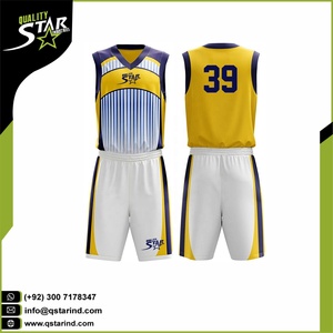 Conjunto de uniformes de equipo deportivo de baloncesto para hombre, personalizado, malla Reversible, impresión por sublimación, 100% poliéster - Product Image 4