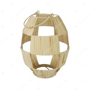 Lanterne moderne en feuille de palmier bio, porte-bougie géométrique découpé, lanternes suspendues, décoration lumineuse de jardin en verre - Product Image 5