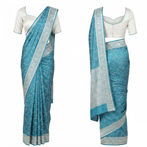 Sari moderne pour femme, robe indienne drapée, broderie décorative, tenue ethnique, tenue de cérémonie de mariage, tenue de fête - Product Image 1