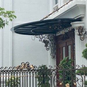 Victorian <b>Iron</b> Canopy Entryway Decorative Metal Roof Outdoor Villa Balcony Cover Corrosion Resistant - Product Image 1