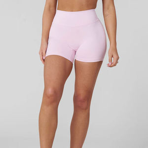High-Waisted Women's Biker Shorts with <b>Tummy</b> <b>Control</b> Polyester/Cotton Gym Workout Yoga Shorts Breathable Skinny Fit Anti-Wrinkle - Product Image 1