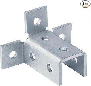 MISA Wing Shaped Strut Fittings 4 Pack for 1-5/8" Channel, Heavy-Duty Wing Connector <b>Brackets</b>, 7/32" Thick Durable Steel - Product Image 2