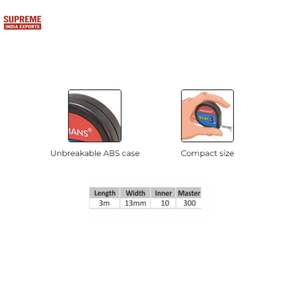 Cinta métrica de escala métrica de 3m x 13mm de alta calidad, hoja de acero duradera en caja de ABS para construcción, carpintería, proyectos domésticos DIY - Product Image 5