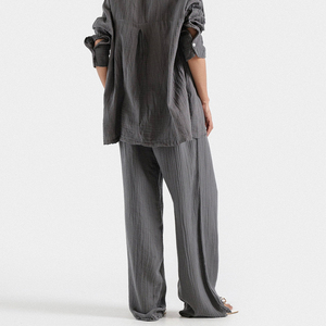 กางเกงจ็อกเกอร์ผู้หญิง ทรงตรง ระบายอากาศได้ดี เป็นมิตรกับสิ่งแวดล้อม ผ้าฝ้าย 100% สวมใส่สบาย ดีไซน์ OEM กางเกงผู้หญิง - Product Image 3