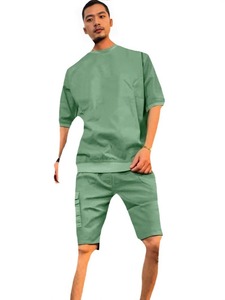 Men's <b>Twin</b> <b>Set</b> 2-Piece Short and Shirt Summer Sports Gym Outfit Quick Drying Polyester/Cotton - Product Image 2