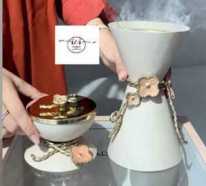 Trending Design Brass and Stainless Steel Gold Color Customized Shape Bakhoor and Incense Burner Bowl with Finest Quality - Product Image 1