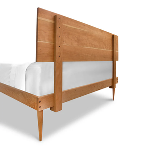 KD Flat Pack Vintage Style Wooden <b>Bed</b> <b>Frame</b> | Light Walnut Finish Bedroom Furniture India - Product Image 5