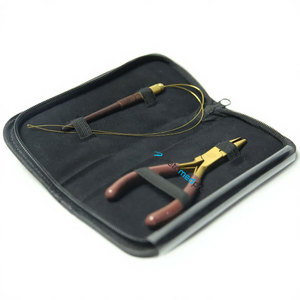 Kit for <b>Micro</b> Link Hair Feather <b>Extensions</b>: Pliers, <b>Micro</b> Pulling Needle, and Loop Threader Customized ZETOMED PRO - Product Image 5