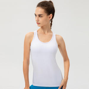 High Quality Wholesale Women's Breathable Cross Backless Yoga T-shirt Casual Sleeveless Yoga <b>Top</b> Sports Tank with LOGO - Product Image 1