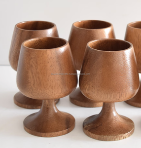 Glass & <b>Goblets</b> Acacia Wooden Drinking Glass for Home Hotel Drink for Juice Natural Wooden Texture From India - Product Image 6