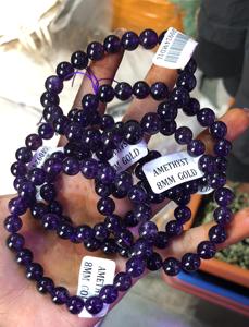 Premium Quality 8mm Star Amethyst <b>Crystal</b> Round Polished Bead <b>bracelets</b> Best grade for Jewelry DIY <b>Bracelets</b> Necklaces Gift - Product Image 2