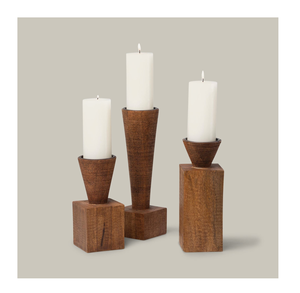 เชิงเทียนไม้แบบใหม่ทำจากไม้ธรรมชาติสำหรับตกแต่งบ้านงานแต่งงานเดือนรอมฎอนทำด้วยมือแบบทันสมัยโดยงานฝีมือหลายชิ้น - Product Image 2