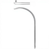 Aiguille de Redon 19,5 cm (7-3/4 pouces) 10 Charr, entièrement courbée, à pointe de couteau, extrémité filetée, instrument chirurgical pour procédures médicales