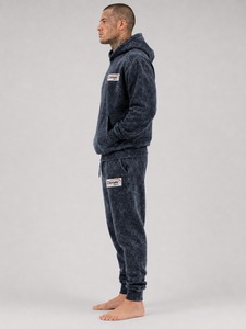 Conjunto Deportivo Moderno para Hombre con Efecto Desgastado, Sudadera con Capucha de Felpa y Pantalones Jogger de Corte Holgado, Estilo Urbano para Gimnasio - Product Image 2