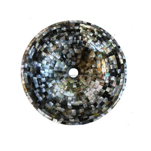 Elegant 18-Inch Oval Mother Pearl Luxury Bathroom Counter Top Wash <b>Basin</b> Kitchen Sink Eco-Friendly Customizable Size Great - Product Image 2