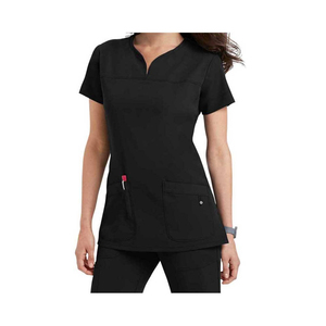 Top Pants Woven Fabric <b>Nurse</b> Scrubs Fashionable Woven Fabric Nursing Scrubs Short Sleeve Stretchy Medical Scrub Uniform Set - Product Image 6