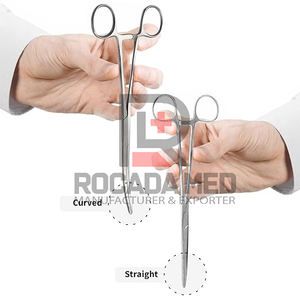 Pinzas hemostáticas Rochester Pean de 12 pulgadas, rectas y curvas, 2 unidades, tres posiciones de bloqueo, acero inoxidable - Product Image 2