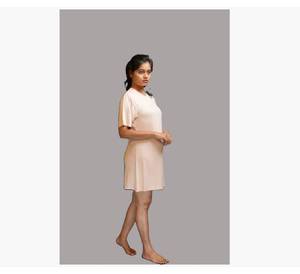 Robe de détente décontractée pour femmes, confortable, à manches courtes, vêtements de nuit, chemise de nuit à coupe décontractée, tenue de maison douce, robe de nuit - Product Image 1