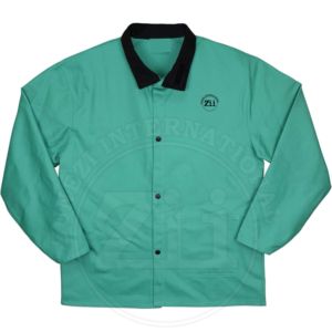 Chaqueta de Trabajo Anti-Calor Zi Green, Corte Regular, Ropa de Seguridad para Fábrica y Taller, 100% Algodón 9oz, Retardante de Llama NFPA2112, Soldada - Product Image 1