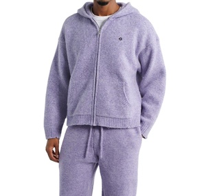 Sweat à capuche zippé en tricot pour homme, personnalisé OEM, tissu doux, chaud, décontracté, de haute qualité, vente en gros, vêtements à marque privée - Product Image 1