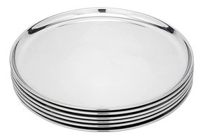 304 Stainless Steel Plate Snowflake Gray <b>Dinner</b> Serving <b>Tray</b> Eco Friendly Steak Plate Customized Engraving Camping Restaurant - Product Image 3