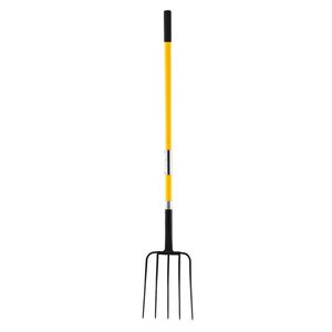 Forca da Giardinaggio con Manico in Legno, 5 Denti in Fibra di Vetro, 57 Pollici, Robusta per Scavare e Intercalare la Terra - Product Image 1