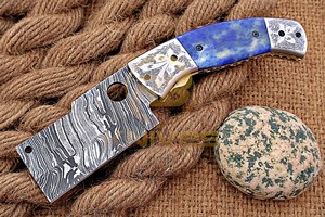 Cuchillo Plegable de Bolsillo con Mango de Hueso Personalizado al por Mayor con Funda de Cuero para Caza, Camping y Uso Diario (EDC) - Product Image 2