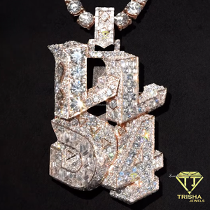 สร้อยคอจี้ตัวอักษรหลายชั้นสุดหรู ประดับเพชรโมอิสซาไนต์ ดีไซน์แบบ Iced Out สไตล์ฮิปฮอป บลิงค์บลิ้งค์ - Product Image 3