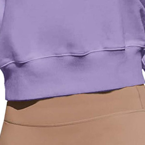 เสื้อสเวตเชิ้ตคอกลมโอเวอร์ไซส์สำหรับผู้หญิง สีพื้น แขนยาว ทรงหลวม ผ้าถักจากใยฝ้ายและใยไผ่ เหมาะสำหรับใส่ในฤดูใบไม้ร่วง - Product Image 3
