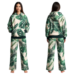 Conjunto Deportivo Informal TACHTICAL STANDARD para Mujer, Talla Grande, Invierno, con Capucha, 100% Algodón, Ligero, 300g, Pantalones Deportivos de Cintura Alta, Top Corto - Product Image 3